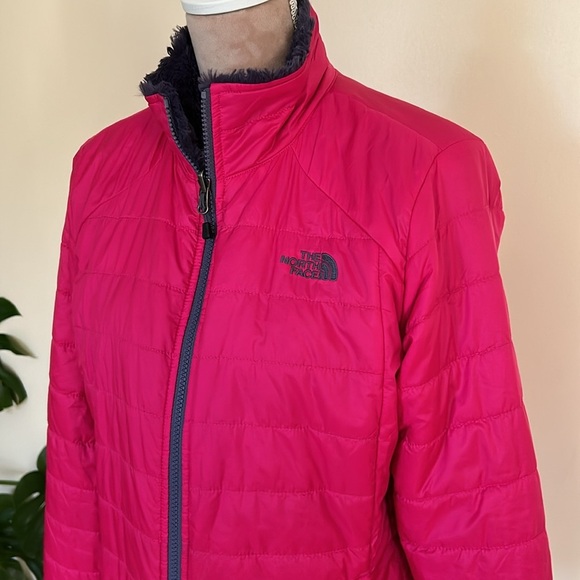 Pink and purple reversible North Face Quilted/Teddy Jacket - Picture 2 of 7